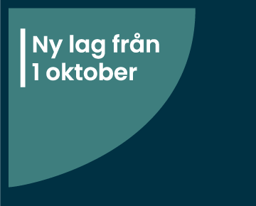 En mörkgrön ruta med en ljusare grön cirkel med texten Ny lag från 1 oktober